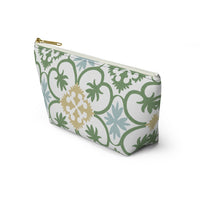 Portugal Tile Accessory Pouch w T-bottom in Green